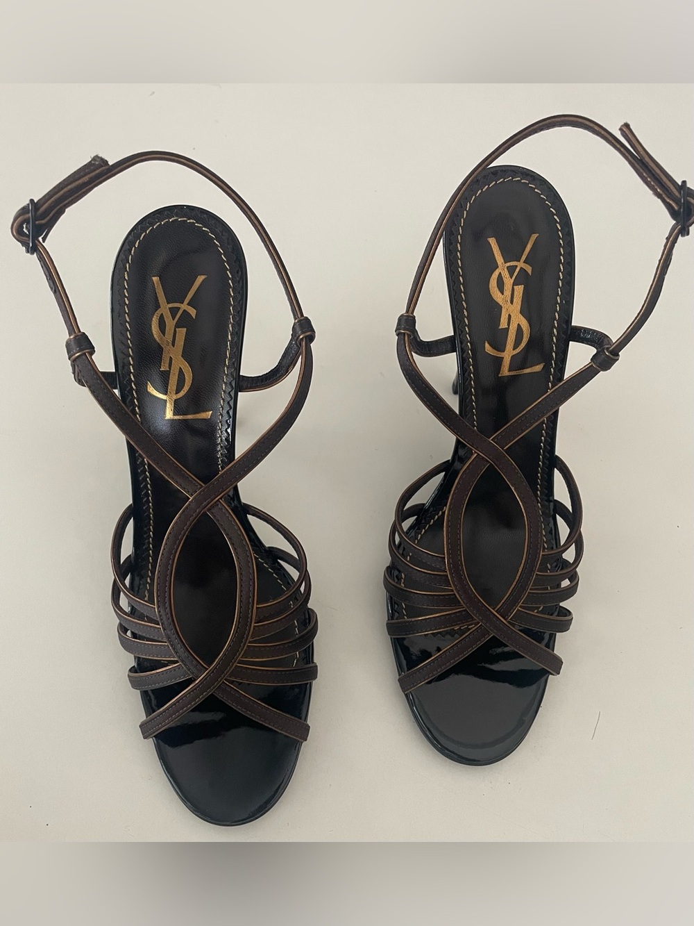 YSL LOULOU 105 SANDAL SATUN DUCHESS HEEL Size 39+